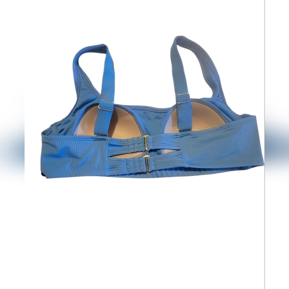 Wild Fable Ribbed Blue Bikini Top Size 14 - Picture 2 of 3